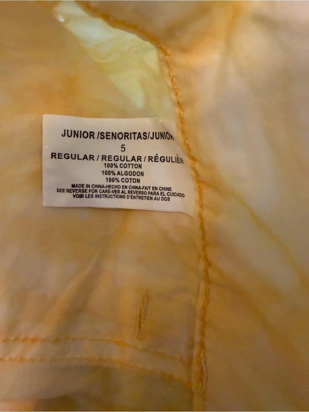 lei Yellow Tie-Dye High Waist Cotton Shorts
